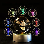 Cartoon Pokemon Figure Toys Gengar Gyarados Mimikyu Snorlax Moltres Eevee 3D Crystal Ball Toy Model Doll Led Gift