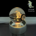 Cartoon Pokemon Figure Toys Gengar Gyarados Mimikyu Snorlax Moltres Eevee 3D Crystal Ball Toy Model Doll Led Gift