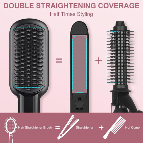 Hair Straightener Brush -  Ionic Hair Straightening Brush