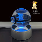 Cartoon Pokemon Figure Toys Gengar Gyarados Mimikyu Snorlax Moltres Eevee 3D Crystal Ball Toy Model Doll Led Gift