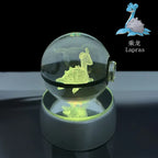 Cartoon Pokemon Figure Toys Gengar Gyarados Mimikyu Snorlax Moltres Eevee 3D Crystal Ball Toy Model Doll Led Gift