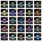 Cartoon Pokemon Figure Toys Gengar Gyarados Mimikyu Snorlax Moltres Eevee 3D Crystal Ball Toy Model Doll Led Gift