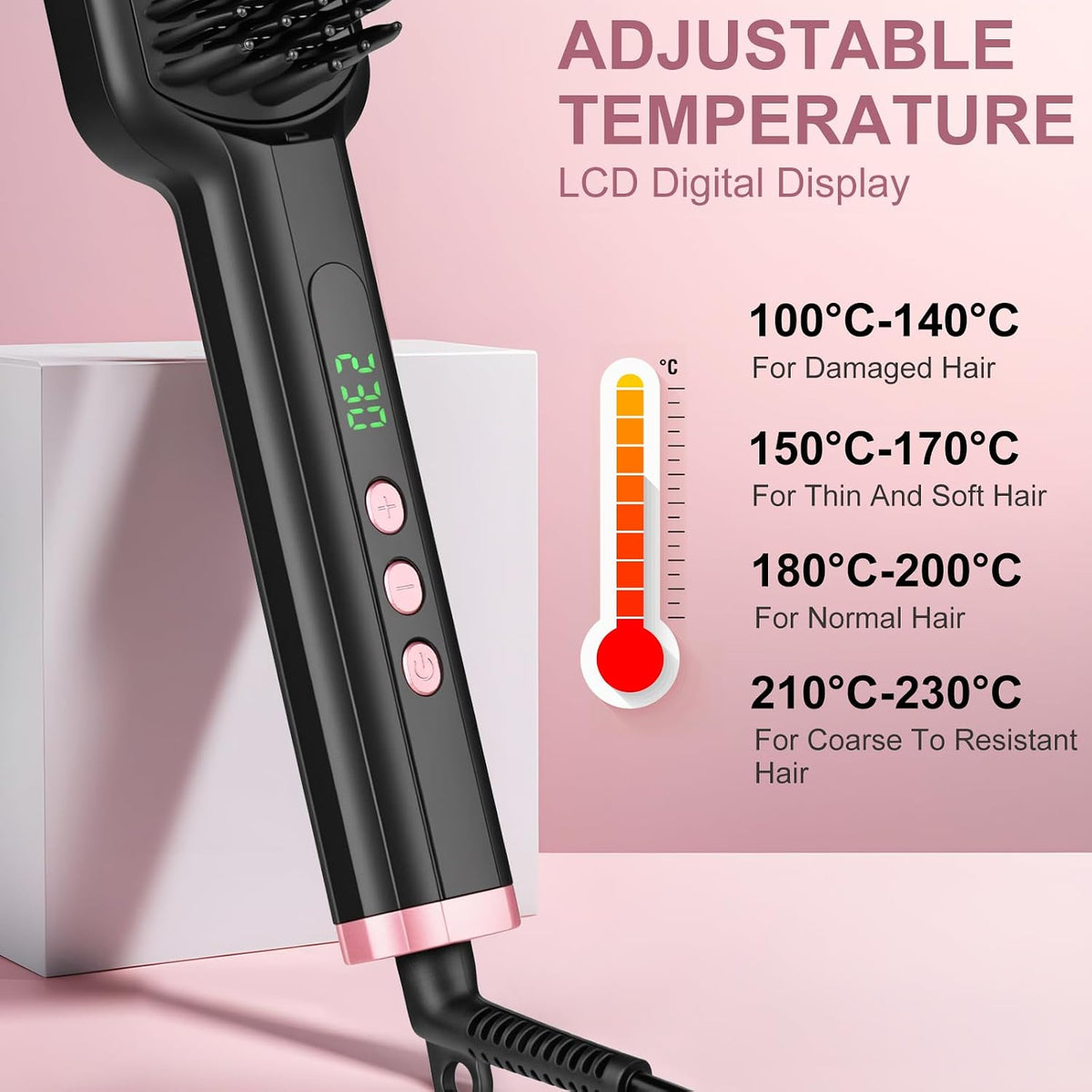 Hair Straightener Brush -  Ionic Hair Straightening Brush