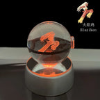 Cartoon Pokemon Figure Toys Gengar Gyarados Mimikyu Snorlax Moltres Eevee 3D Crystal Ball Toy Model Doll Led Gift